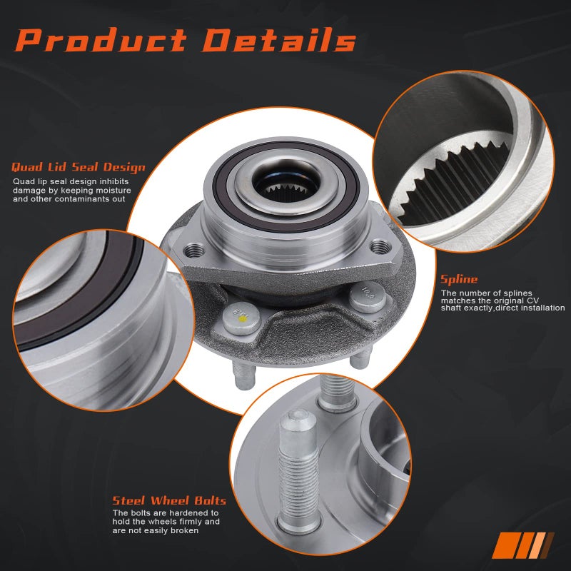 DRIVESTAR 513282 Wheel Hub & Bearing Assembly Front/Rear w/ABS Encoder for 2008-2019 Cadillac CTS/2018-19 XTS, 2010 11 12 13 14 15 2016 Chevy Camaro/2018-19 Impala - Image 2